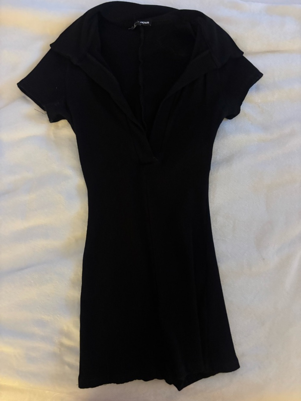 Fason Nova Black Ribbed romper